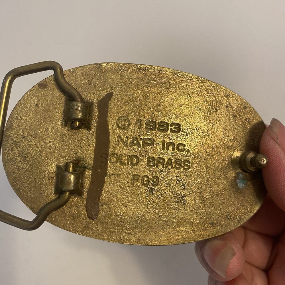 Vintage 1983s Fire Department City Of New York Solid Brass Men’s Belt Buckle - Picture 3 of 6